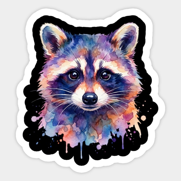 Watercolor Raccoon Painting Animal Lover Gift Sticker by ArtistTee ⭐⭐⭐⭐⭐